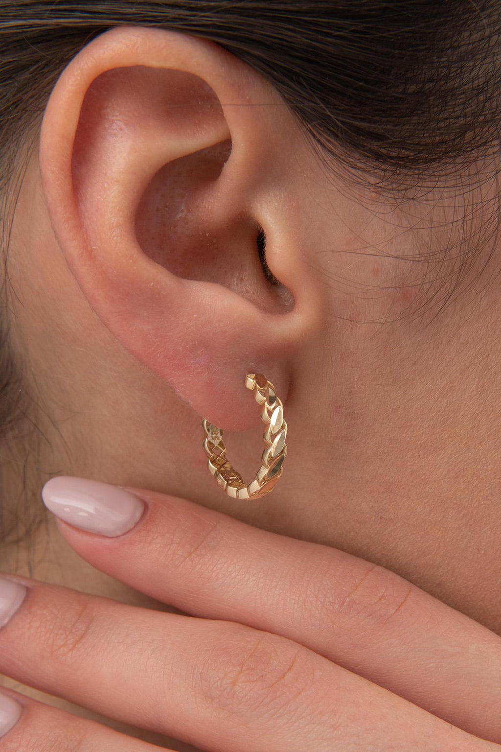 14ct Gold Big Sequin Huggie Earrings