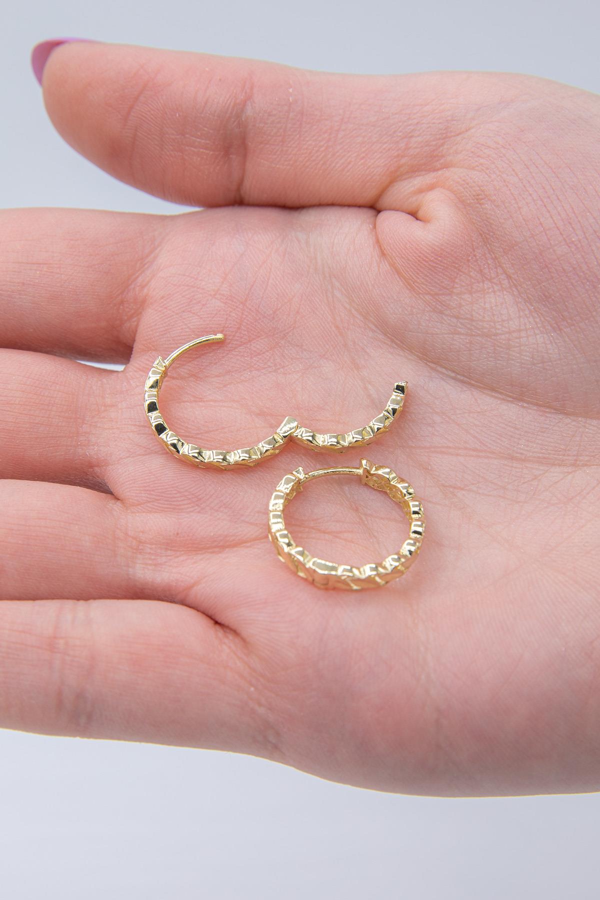 14ct Gold Big Sequin Huggie Earrings