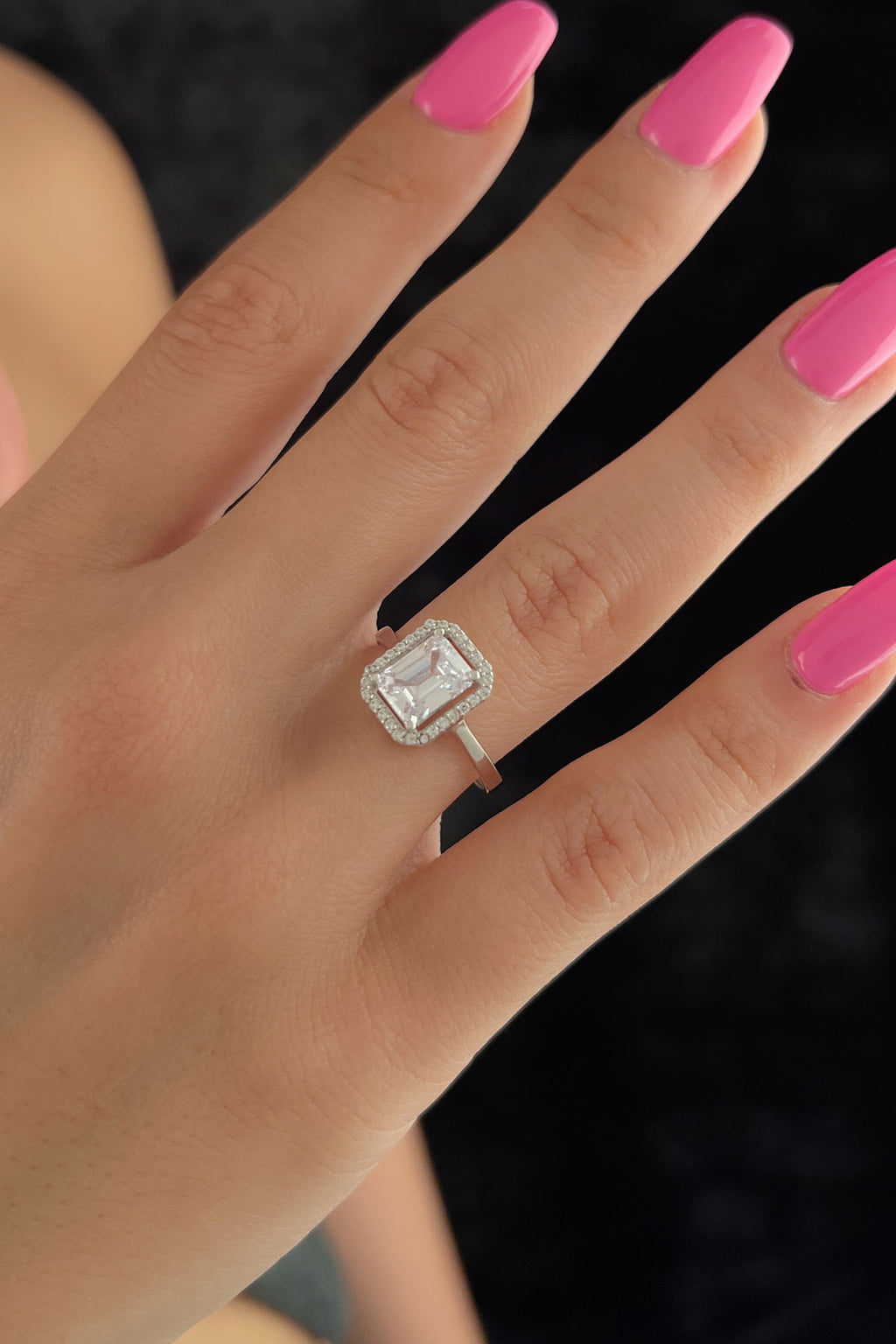 14ct Gold Big Solitaire Baguette Ring