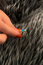 14ct Gold Blue Enamel Heart Shaped Ring