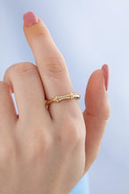 14ct Gold Bone Shape Ring