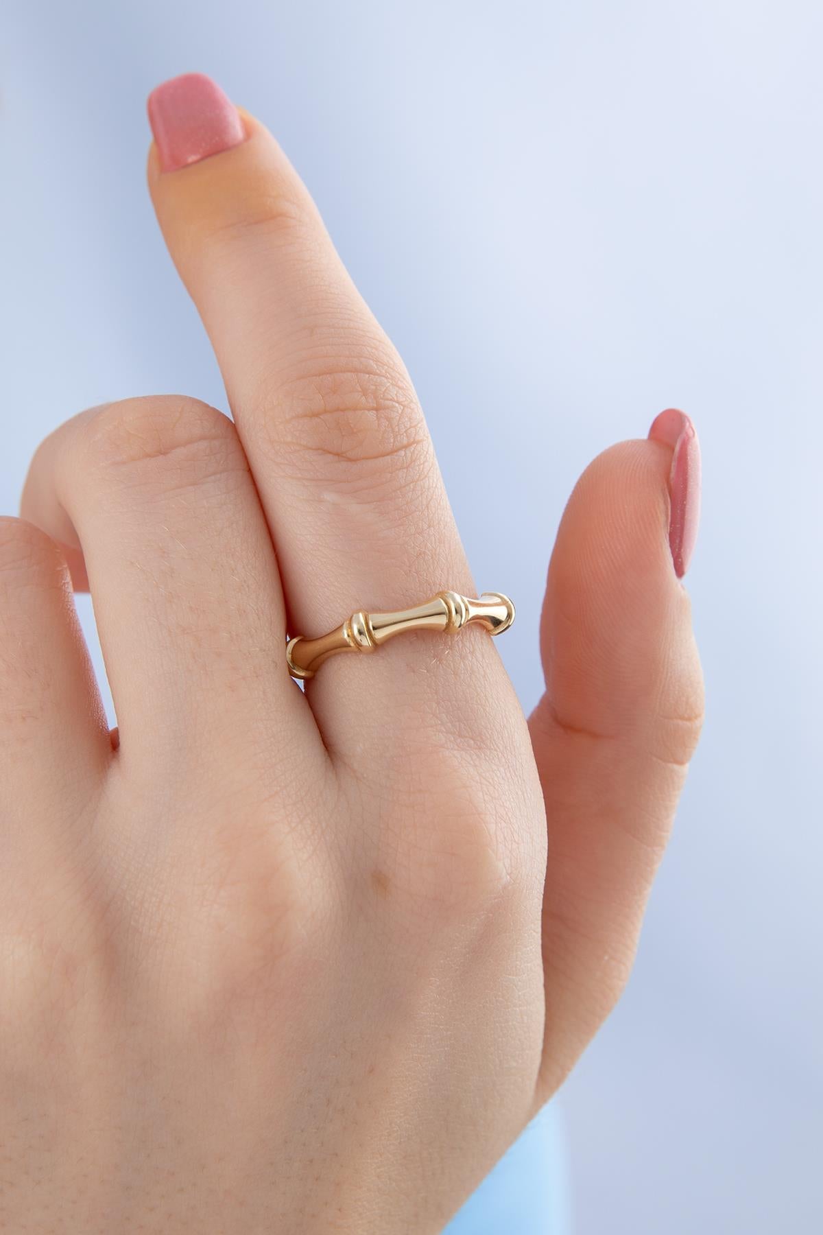 14ct Gold Bone Shape Ring