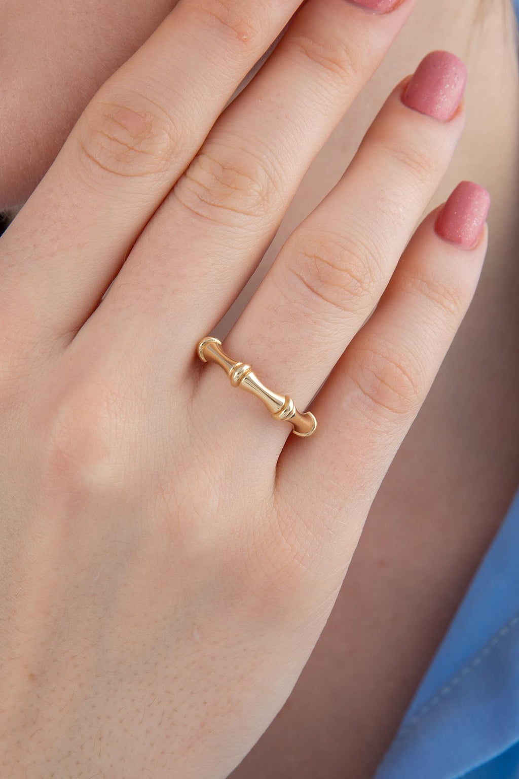 14ct Gold Bone Shape Ring