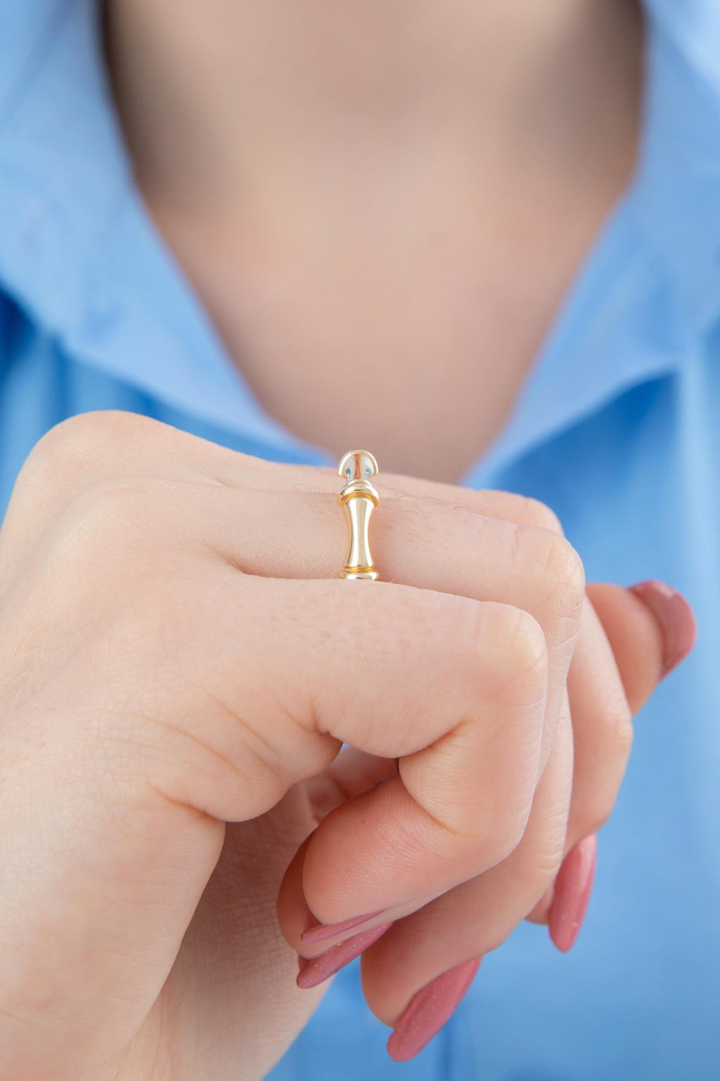 14ct Gold Bone Shape Ring