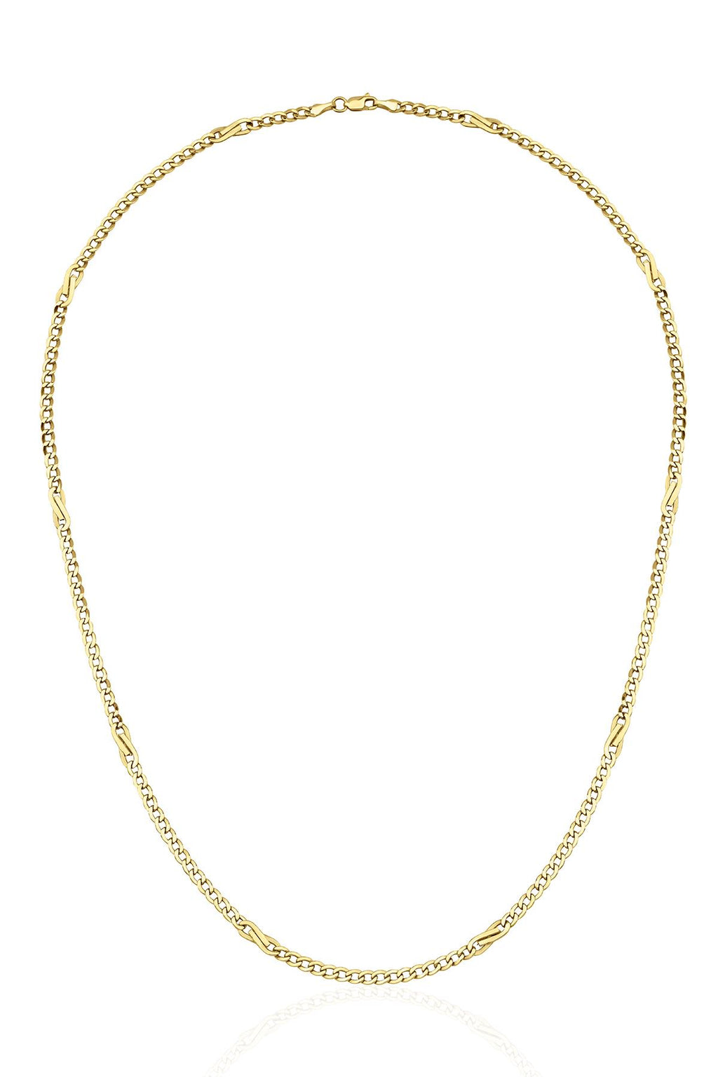 14ct Gold Bow Tie Cuban Link Chain  0.118 inch