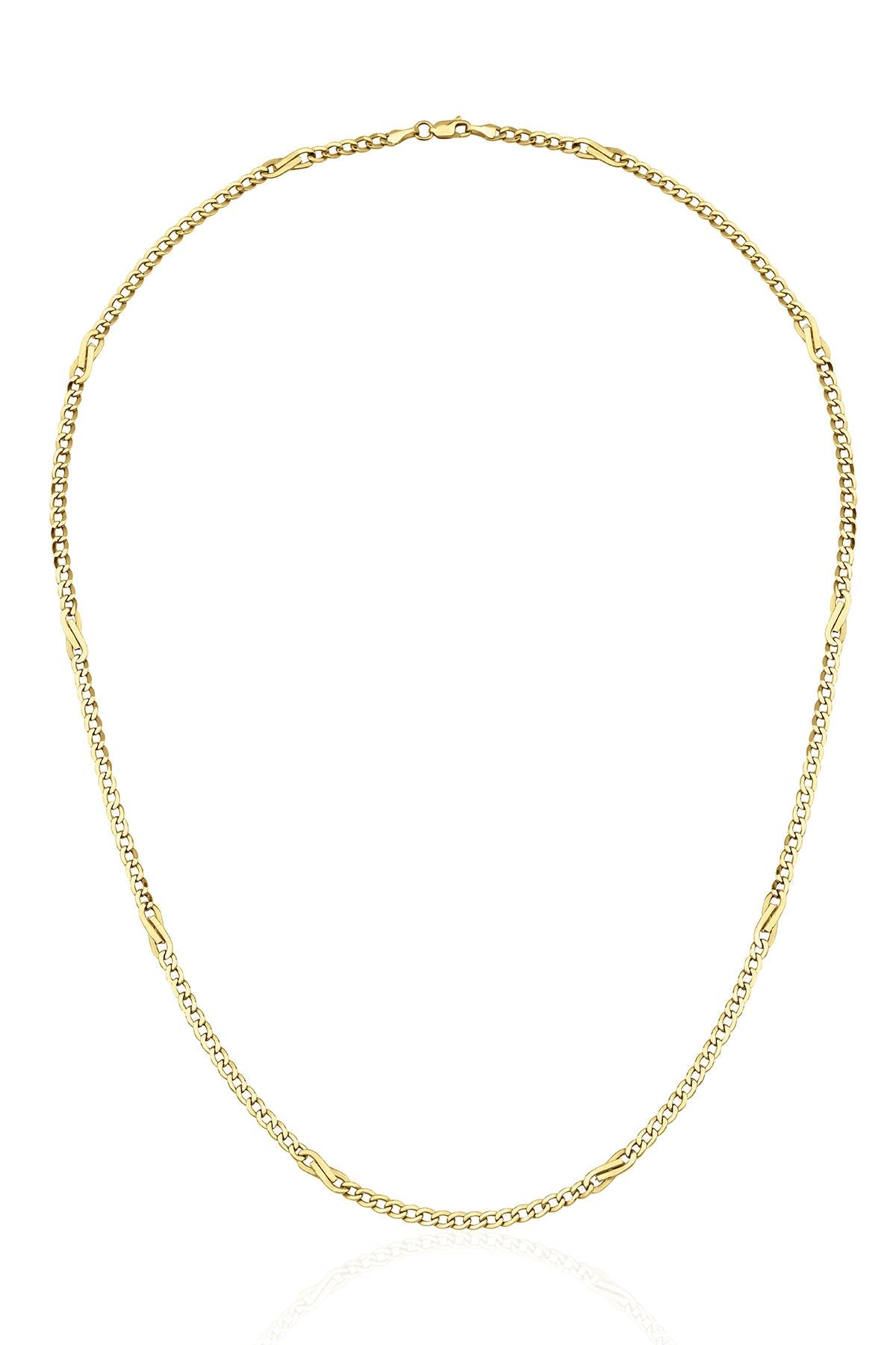 14ct Gold Bow Tie Cuban Link Chain  0.118 inch
