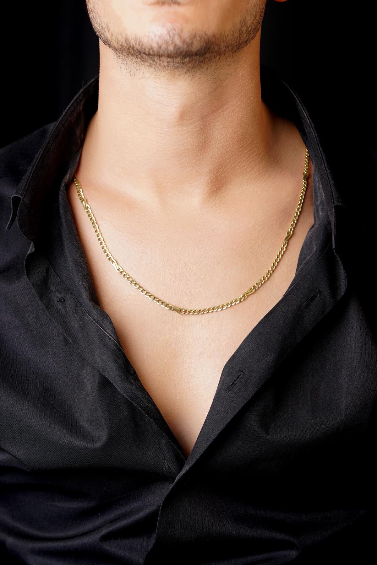 14ct Gold Bow Tie Cuban Link Chain   0.153 inch