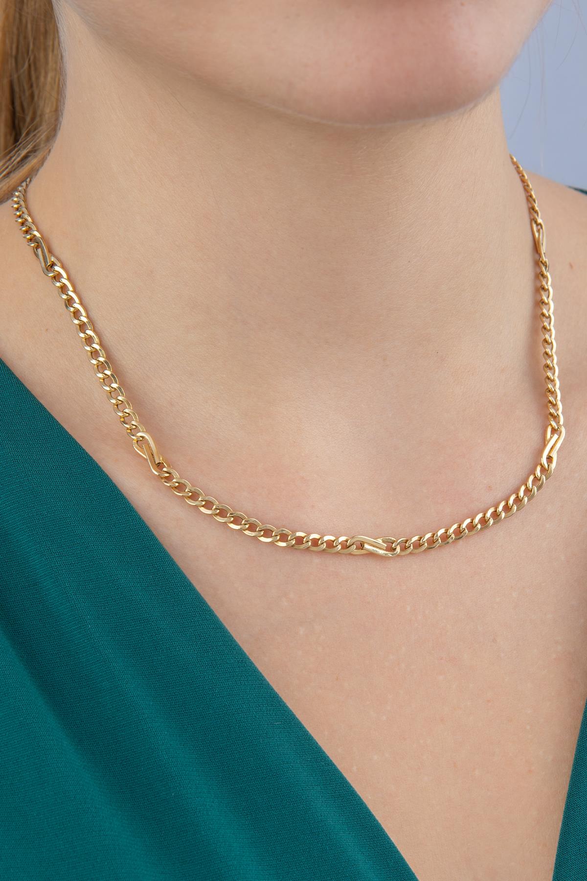 14ct Gold Bow Tie Cuban Link Chain   0.153 inch