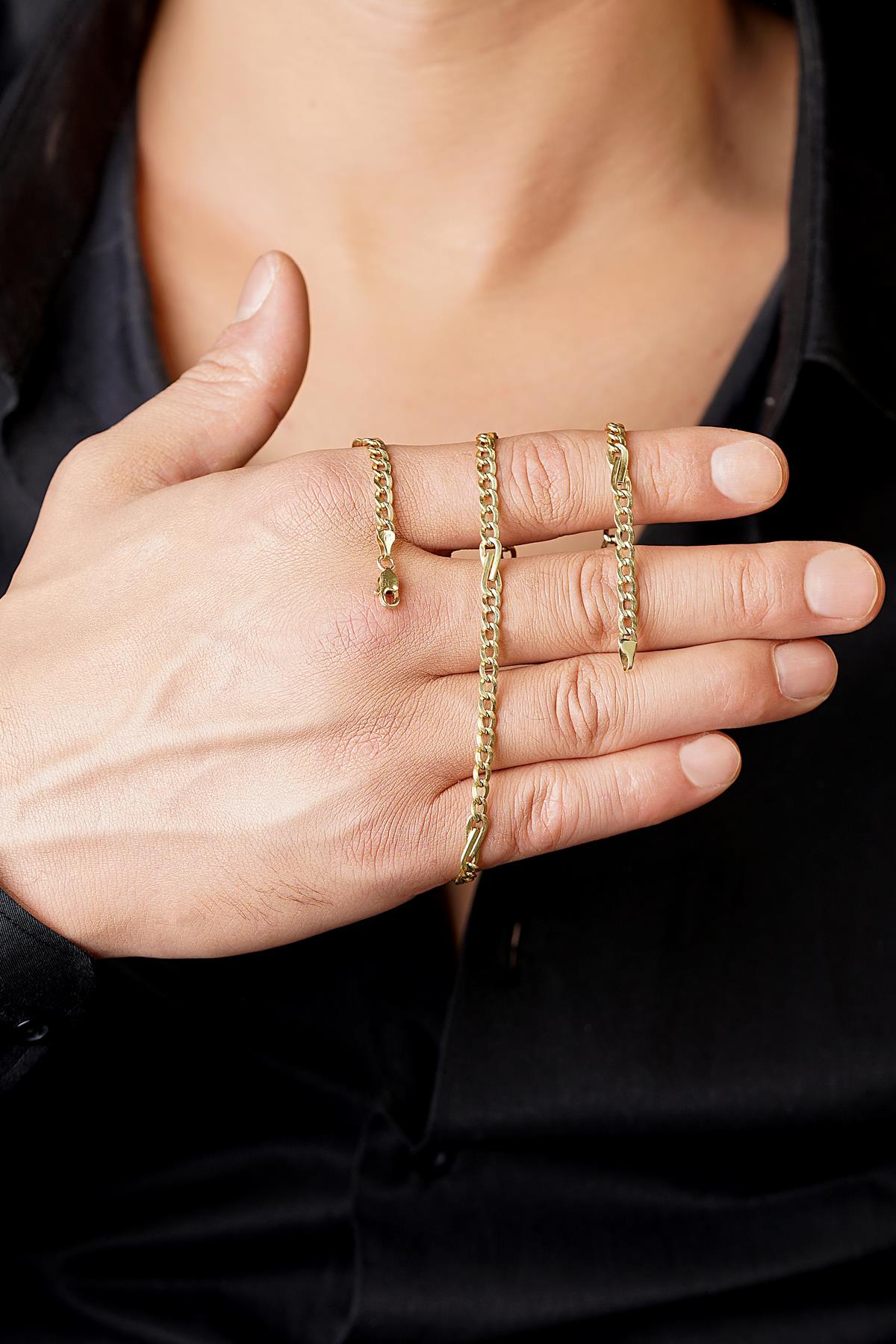 14ct Gold Bow Tie Cuban Link Chain   0.153 inch