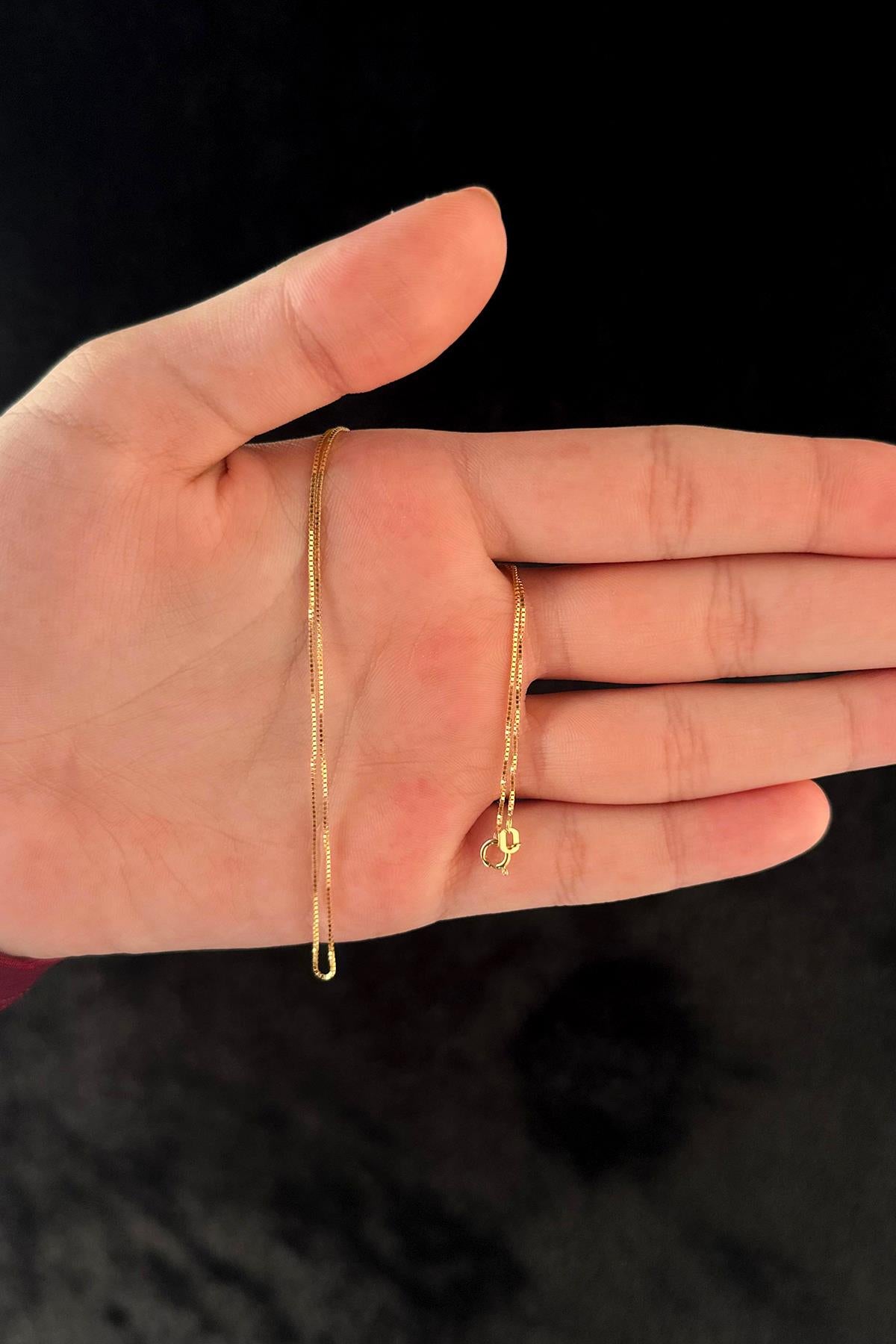 14K Gold Box Chain  0.027 inch