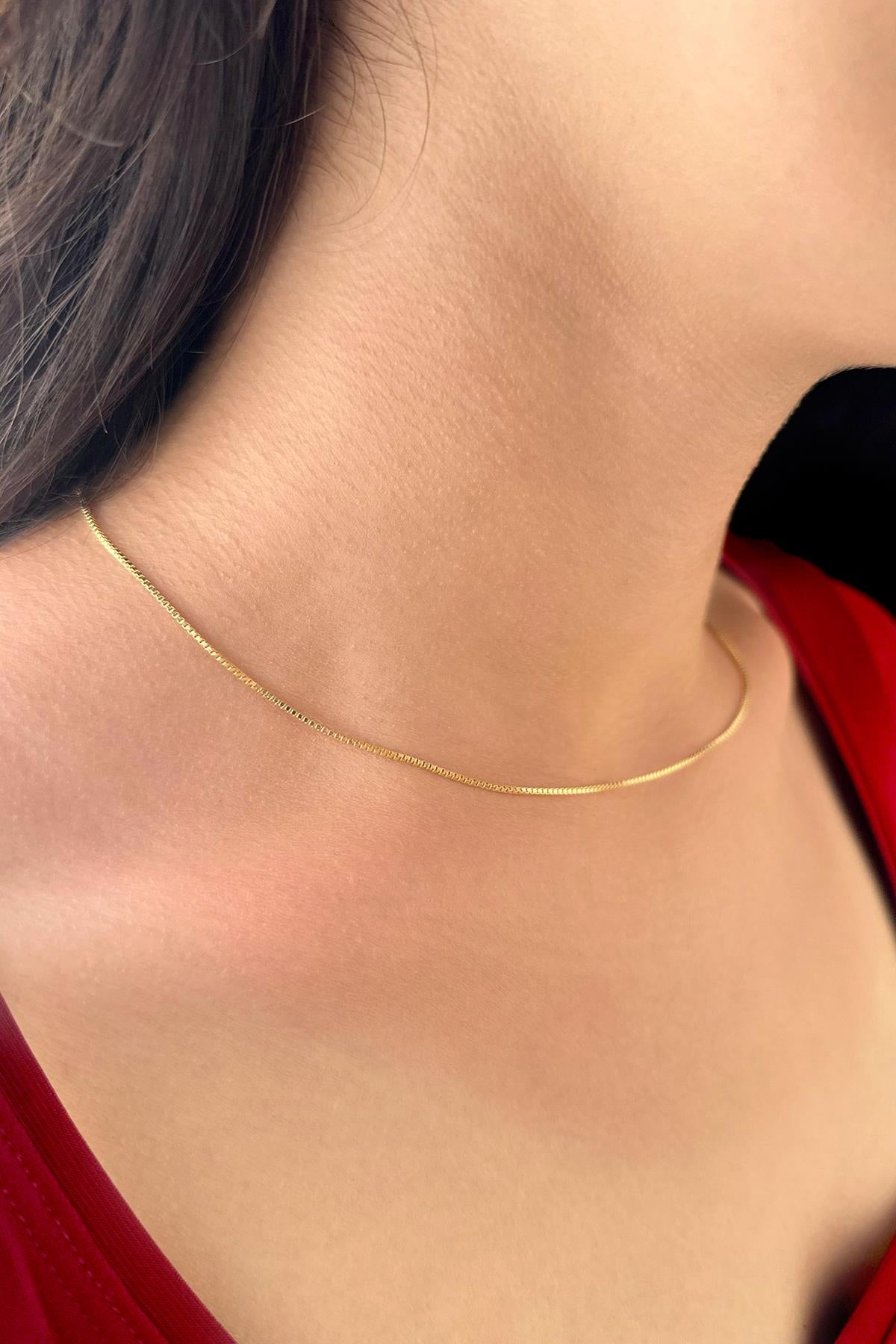 14K Gold Box Chain   0.041 inch