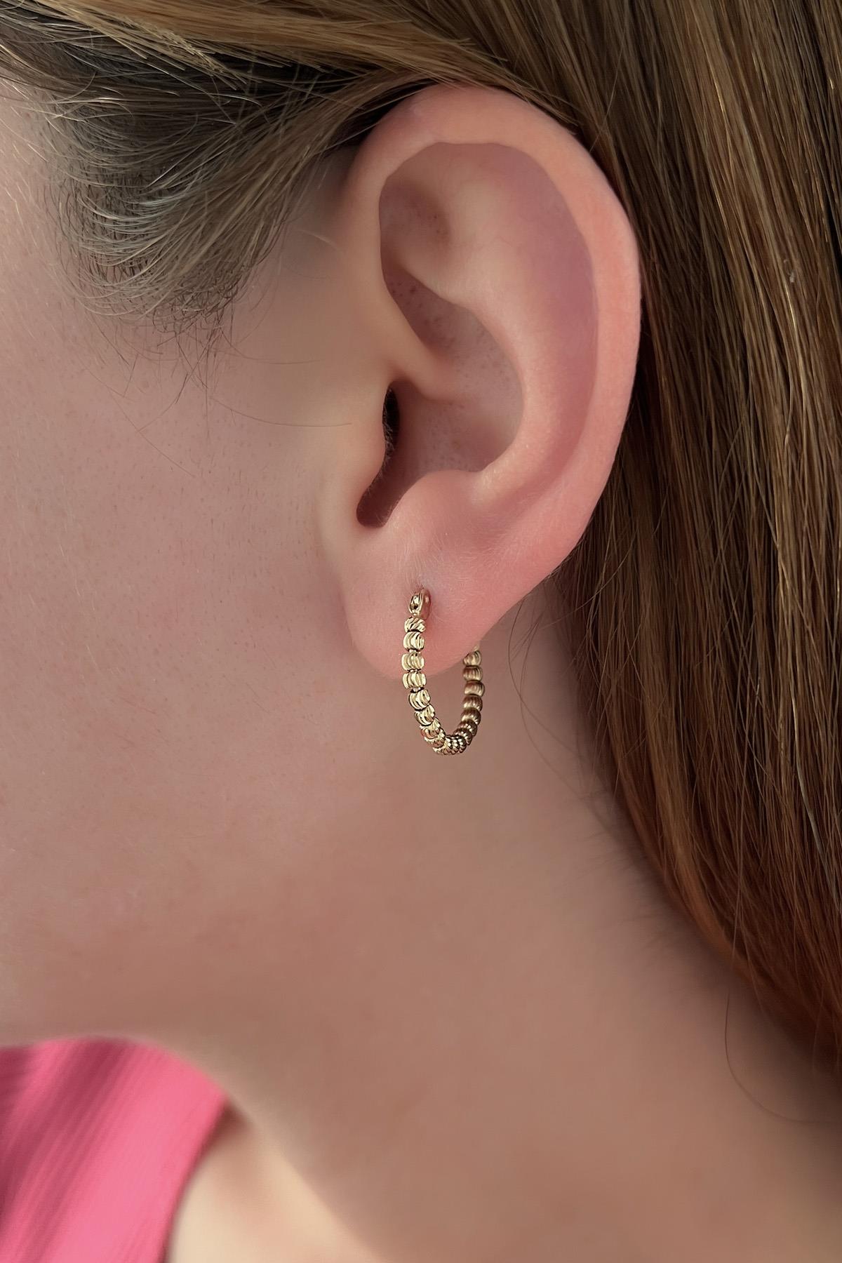 14ct Gold Bright Dorica Hoop Earrings