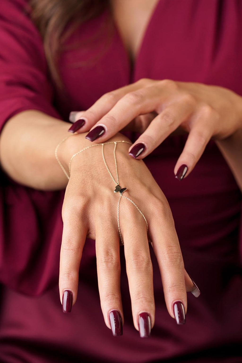 14ct Gold Butterfly Hand Chain