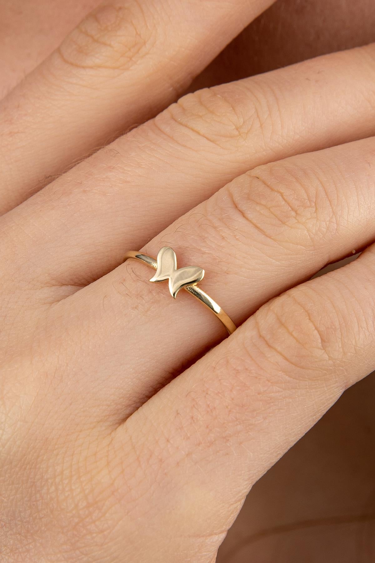 14K Gold Butterfly Ring