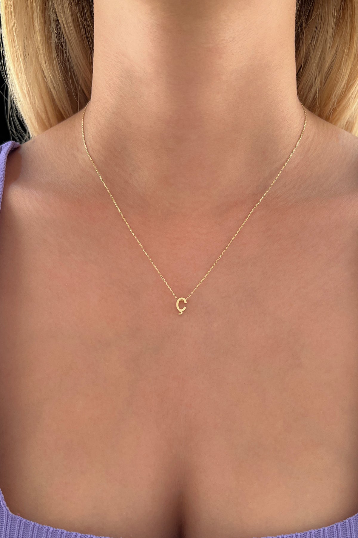 14ct Gold Ç Initial Necklace