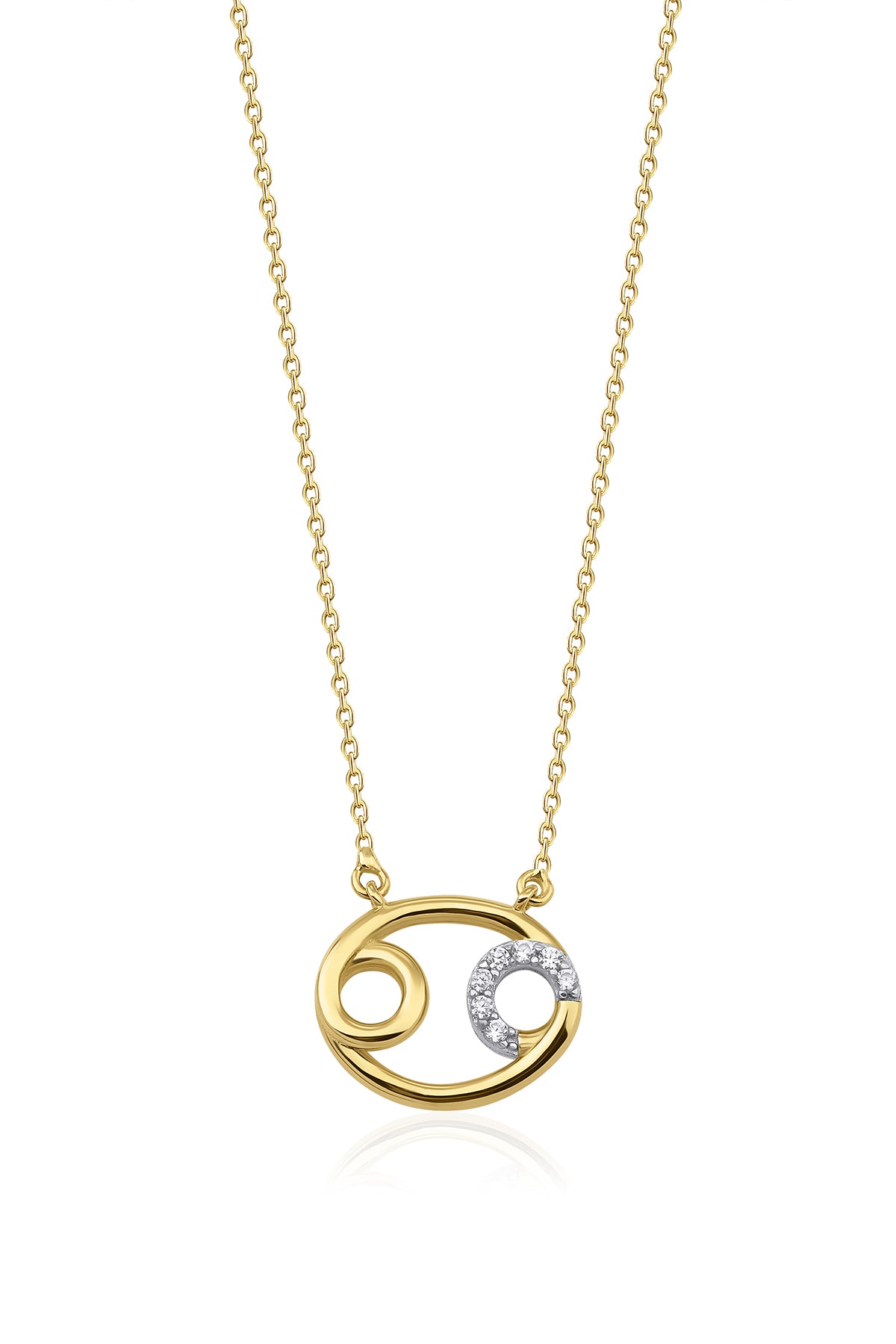 14ct Gold Cancer Zodiac Sign Necklace