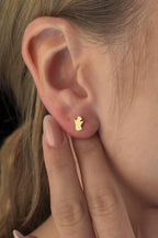 14ct Gold Casper Shape Stud Earrings