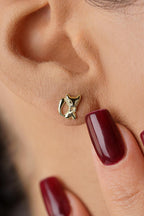 14ct Gold Cat Shaped Stud Earrings