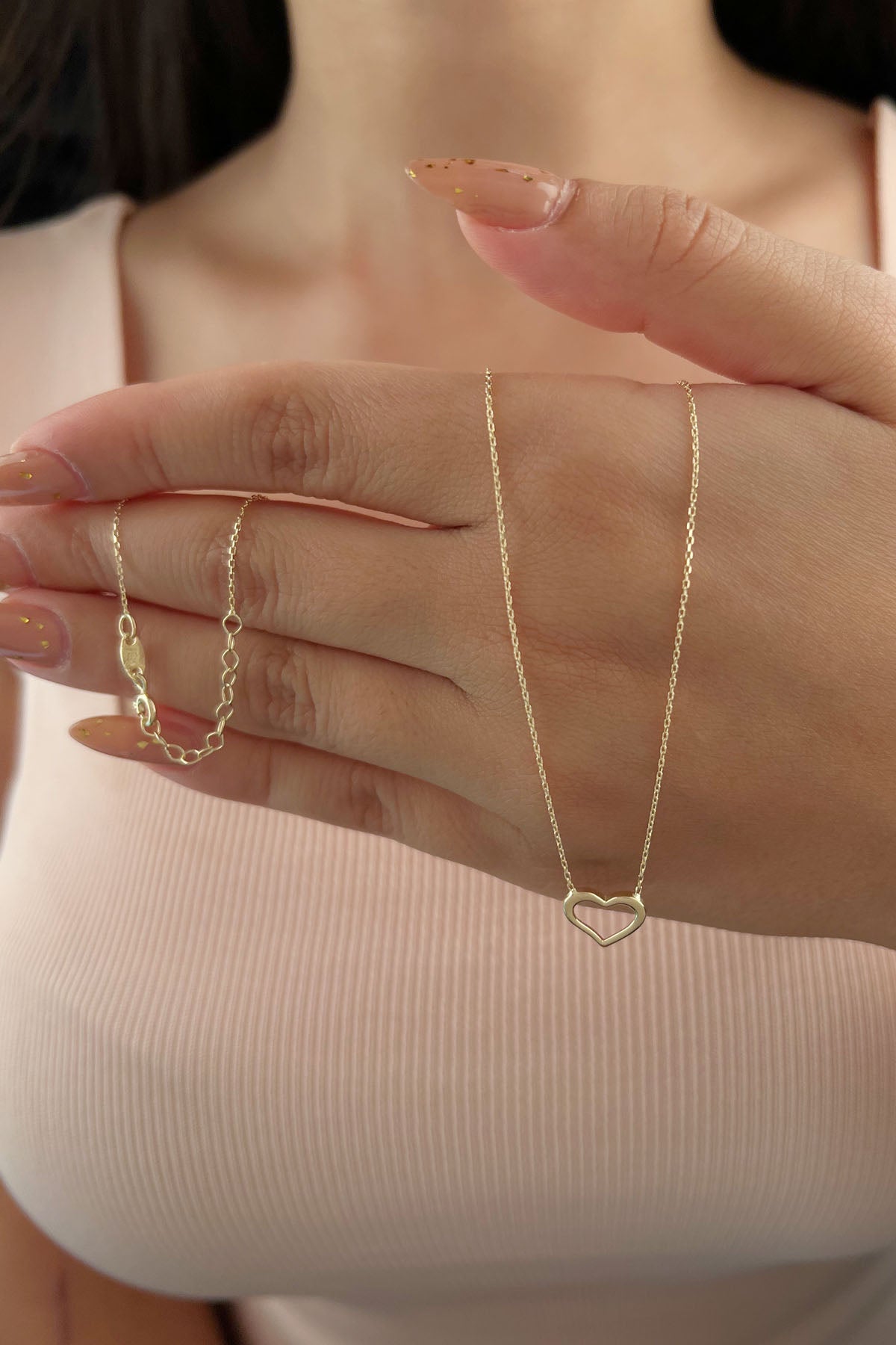 14ct Gold Chunky Heart Necklace