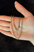 14ct Gold Chunky Rectangle Paperclip Chain   0.149 inch