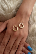 14ct Gold Chunky Tube Earrings 10