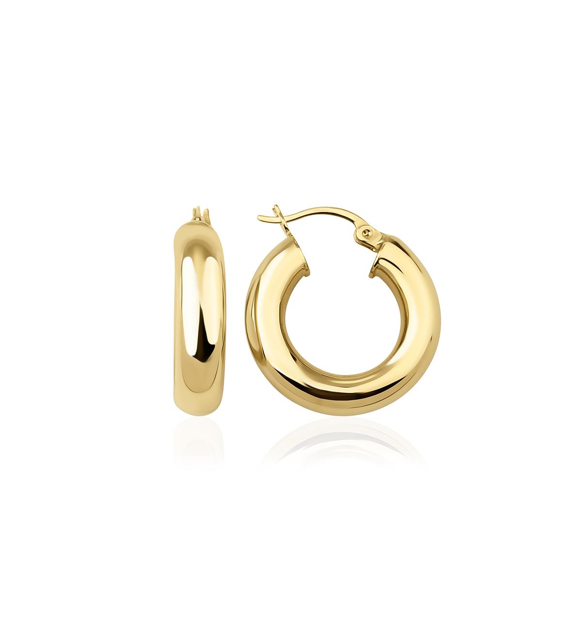 14ct Gold Chunky Tube Earrings 2