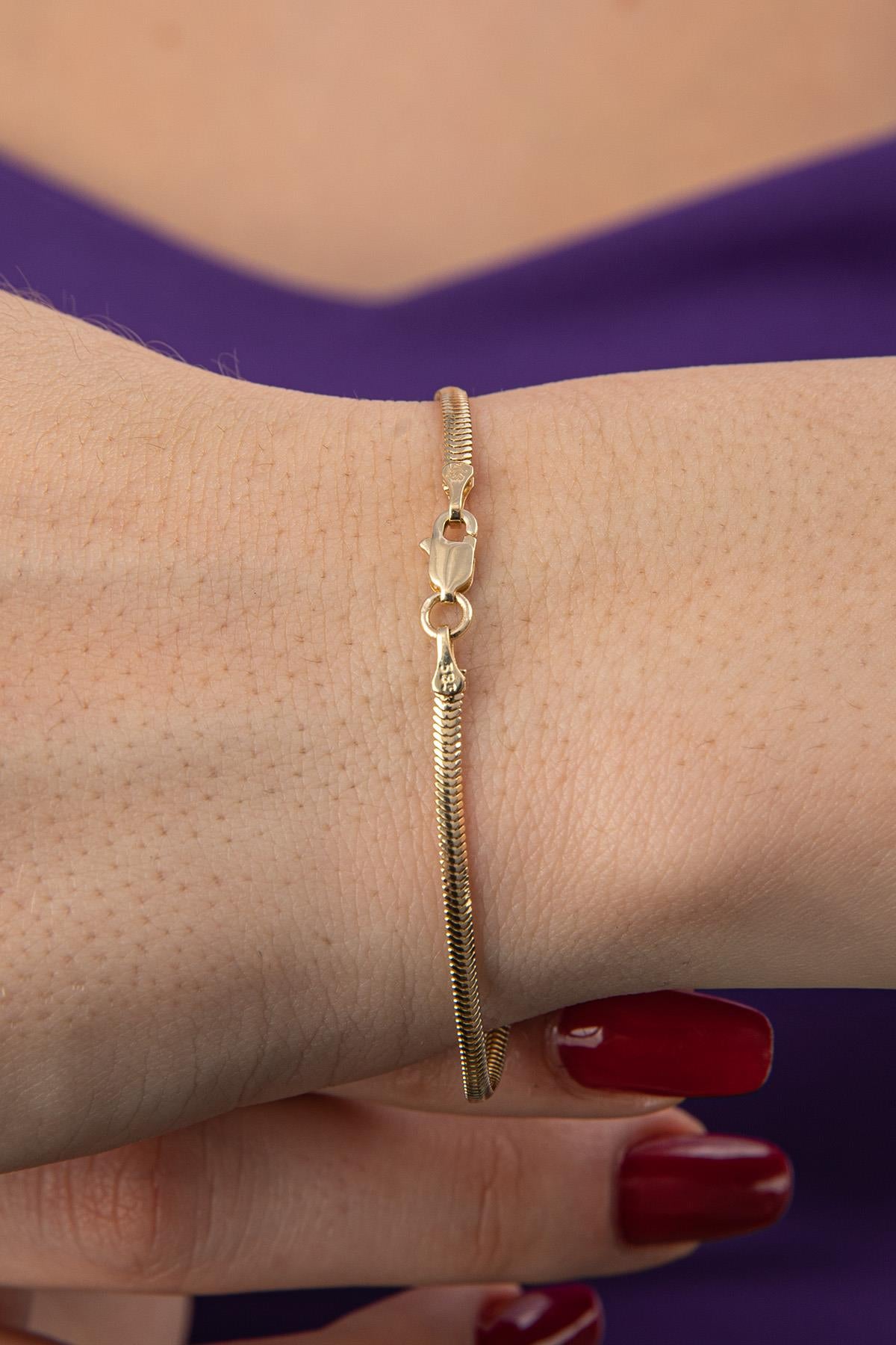 14K Gold Classic Snake Bracelet