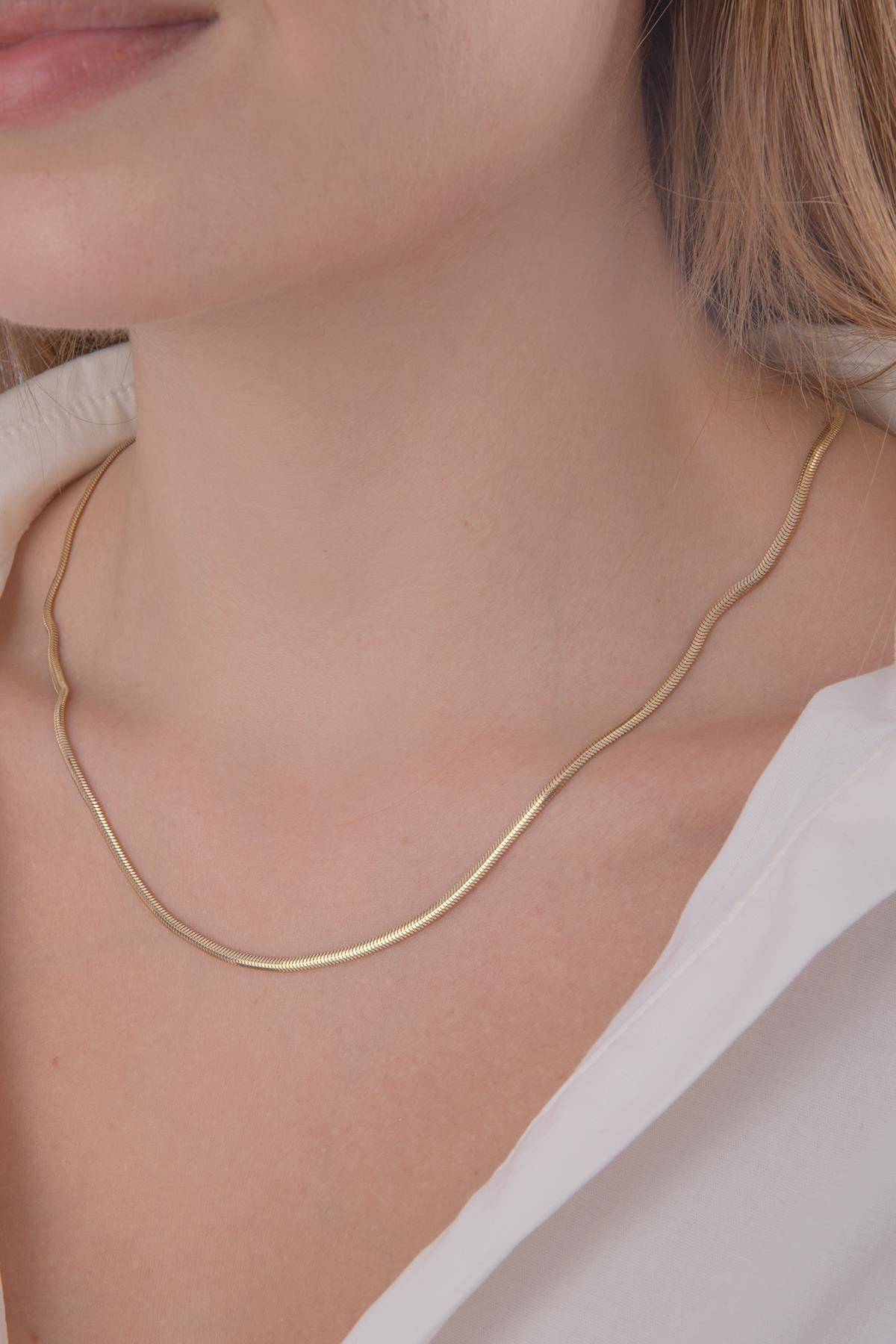 14ct Gold Classic Snake Chain Set (Bracelet - Chain)