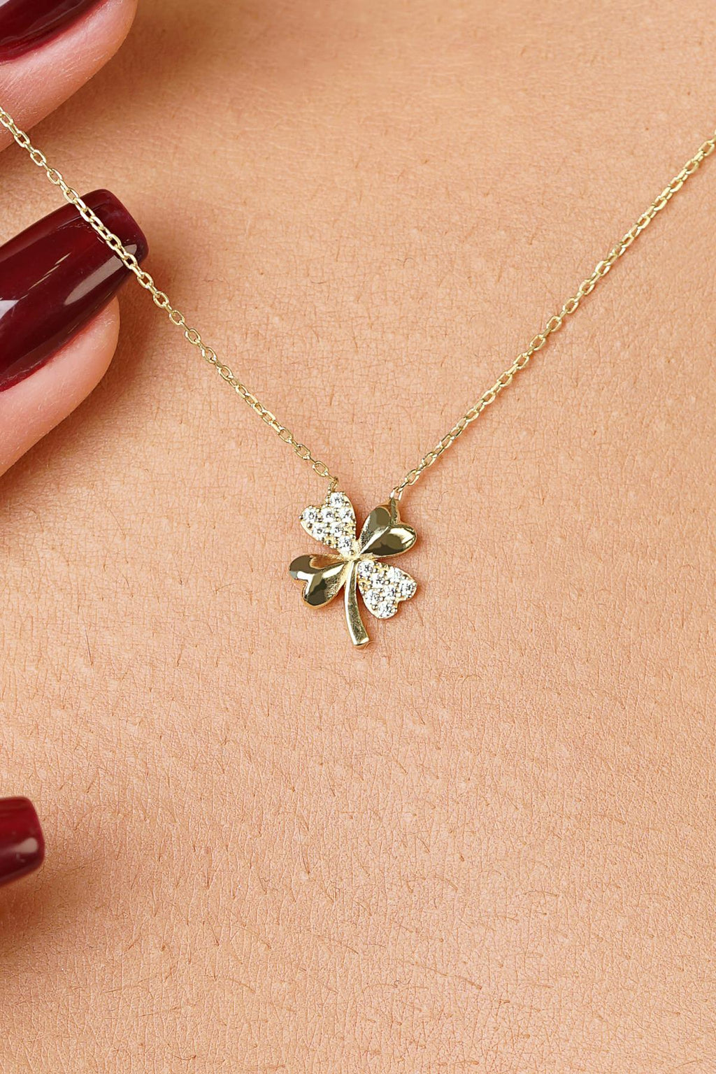 14ct Gold Clover Necklace