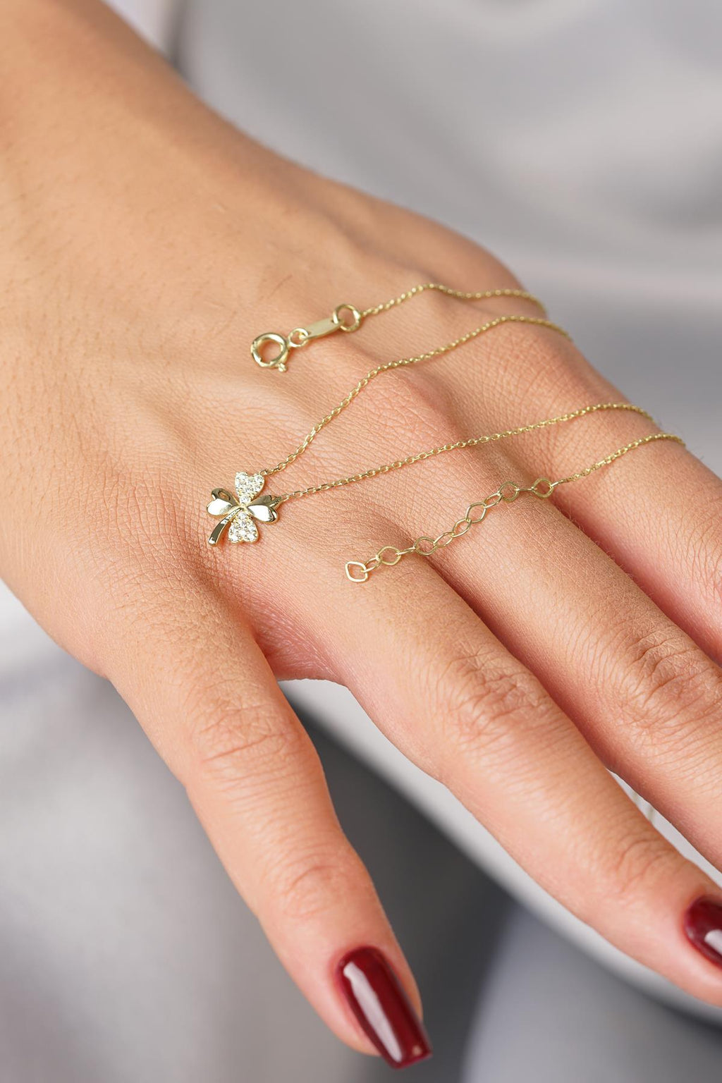 14ct Gold Clover Necklace