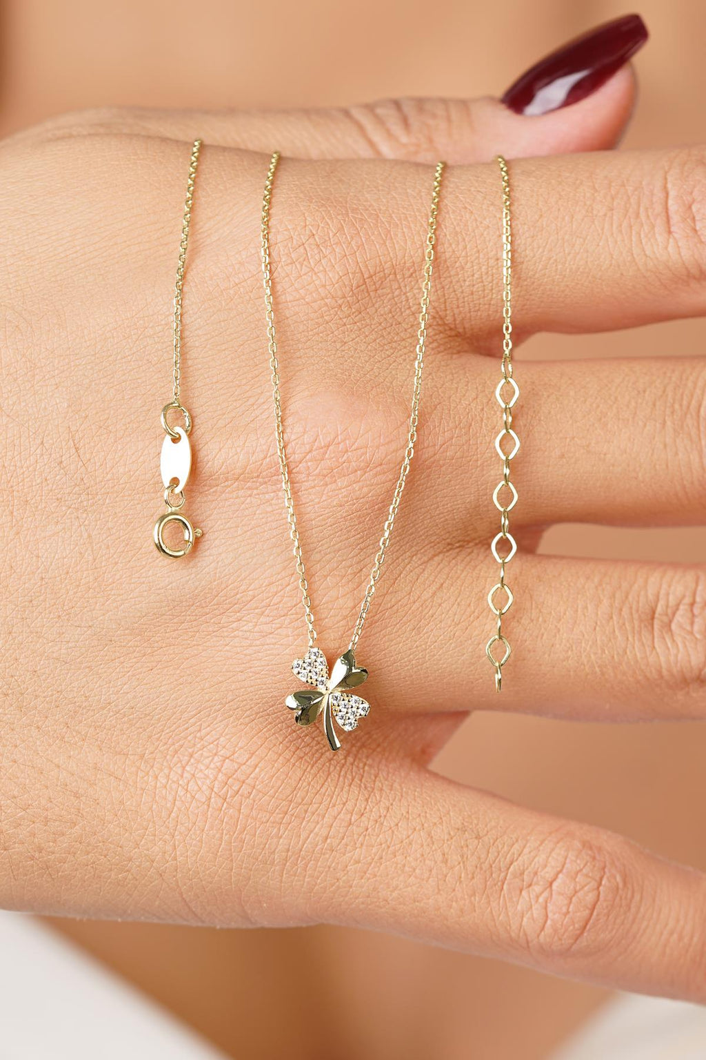 14ct Gold Clover Necklace