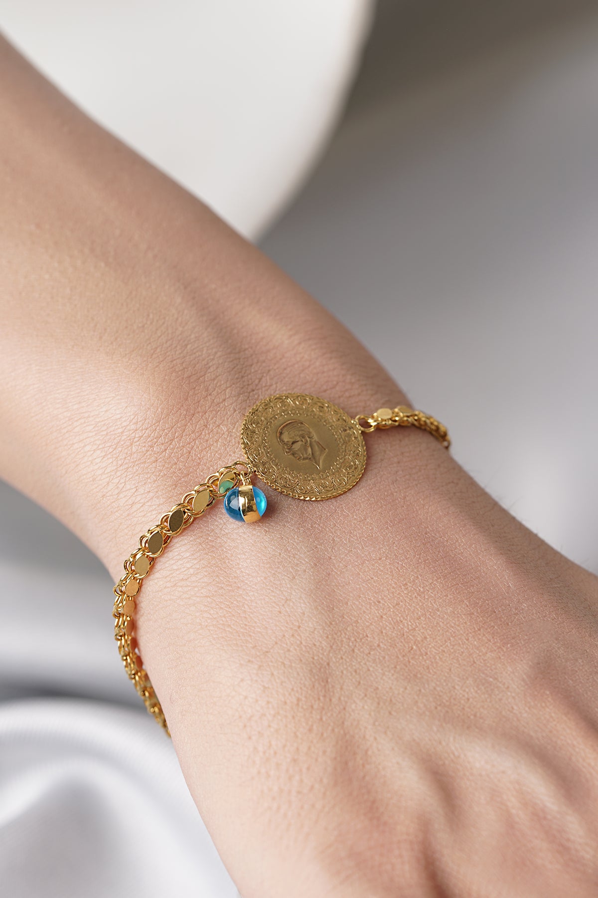 14K Gold Coin Bracelet  1