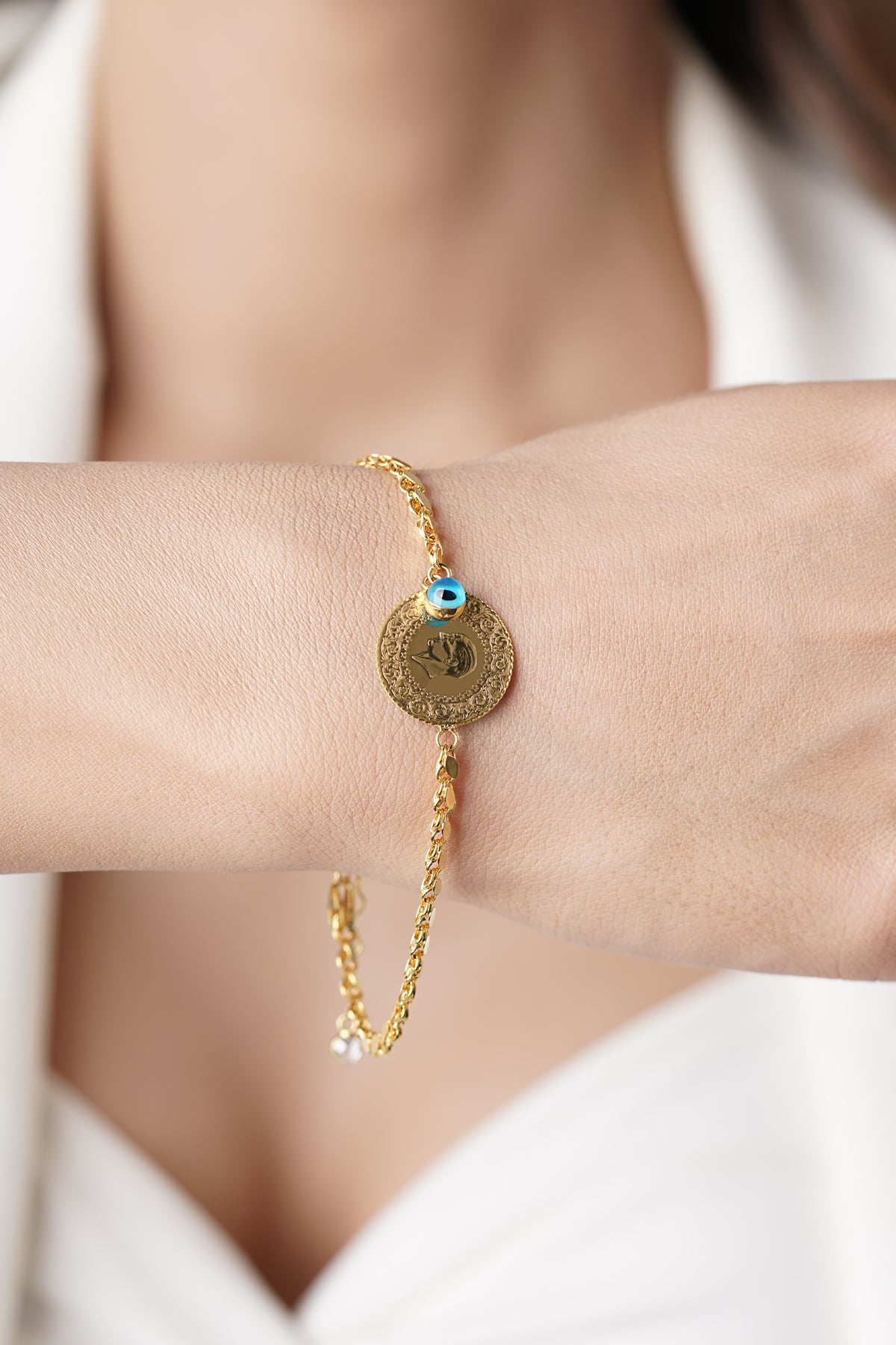 14K Gold Coin Bracelet  1