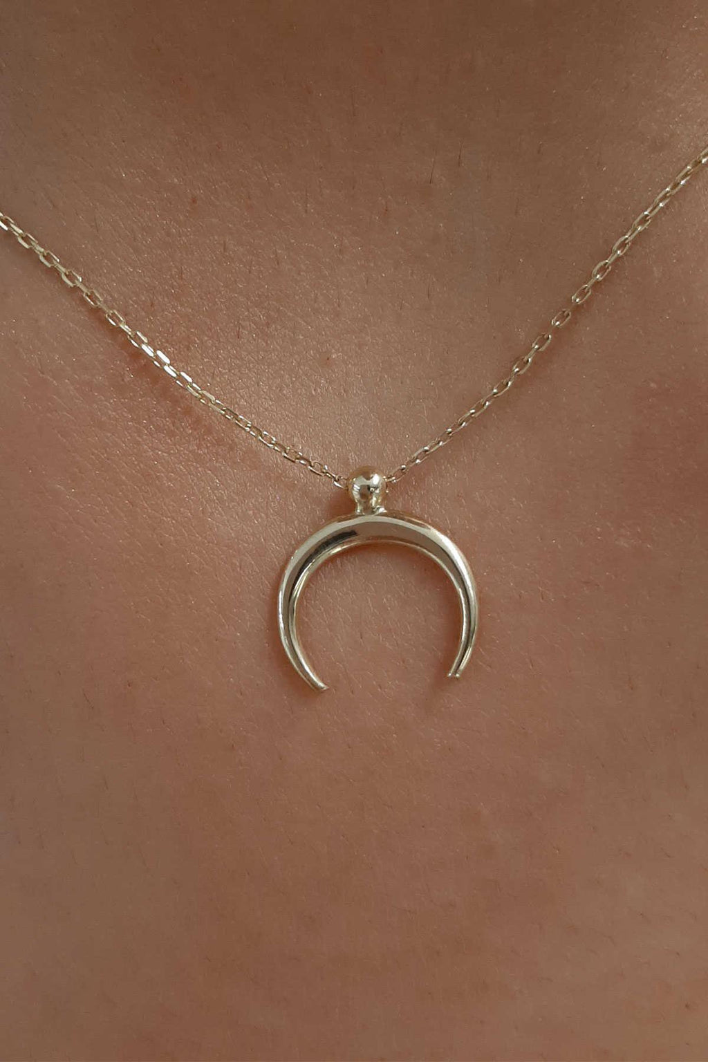 14ct Gold Crescent Necklace
