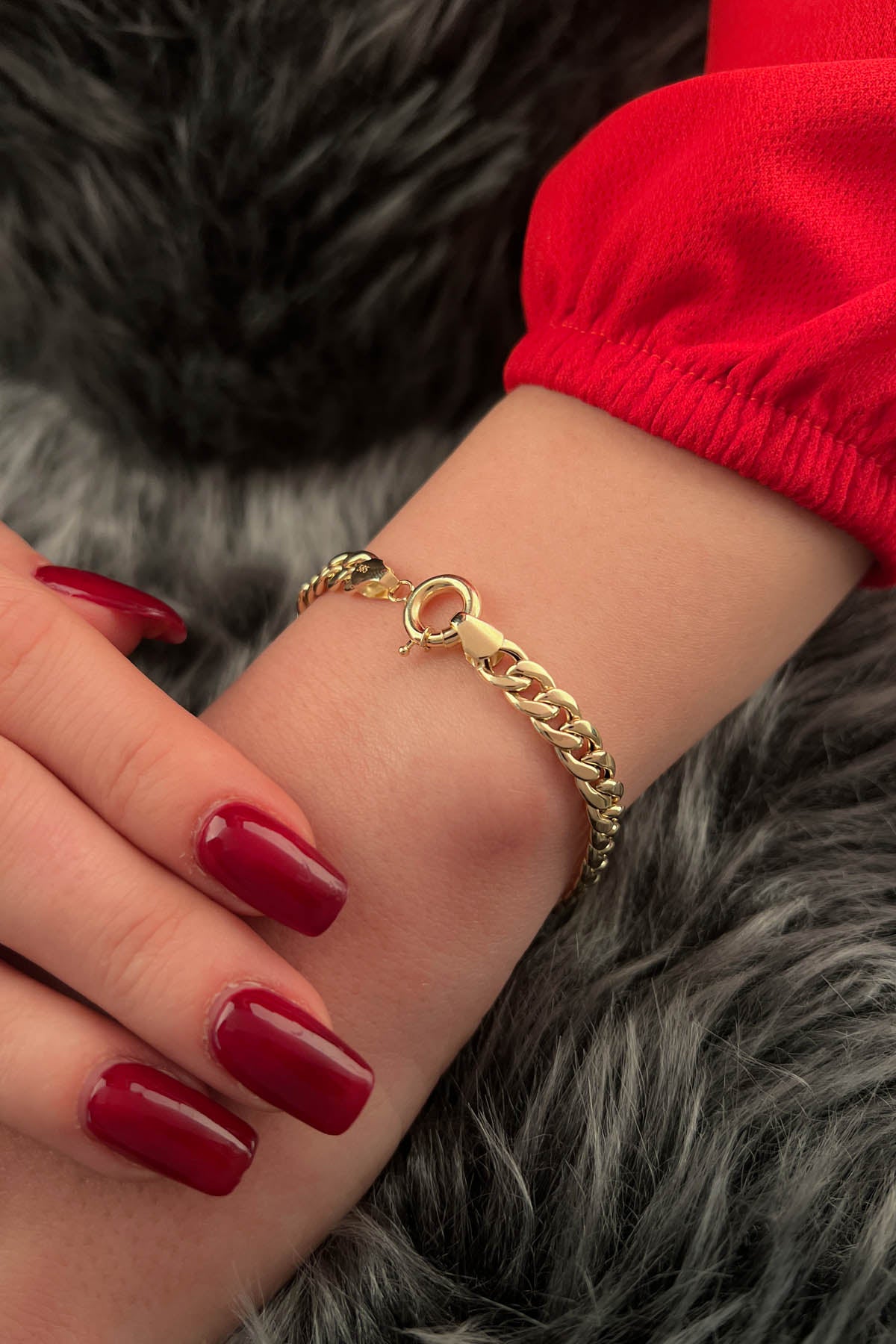 14K Gold Cuban Chain Bracelet
