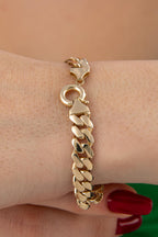 14ct Gold Cuban Evil Eyes Bracelet