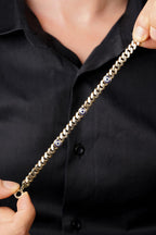 14ct Gold Cuban Evil Eyes Bracelet