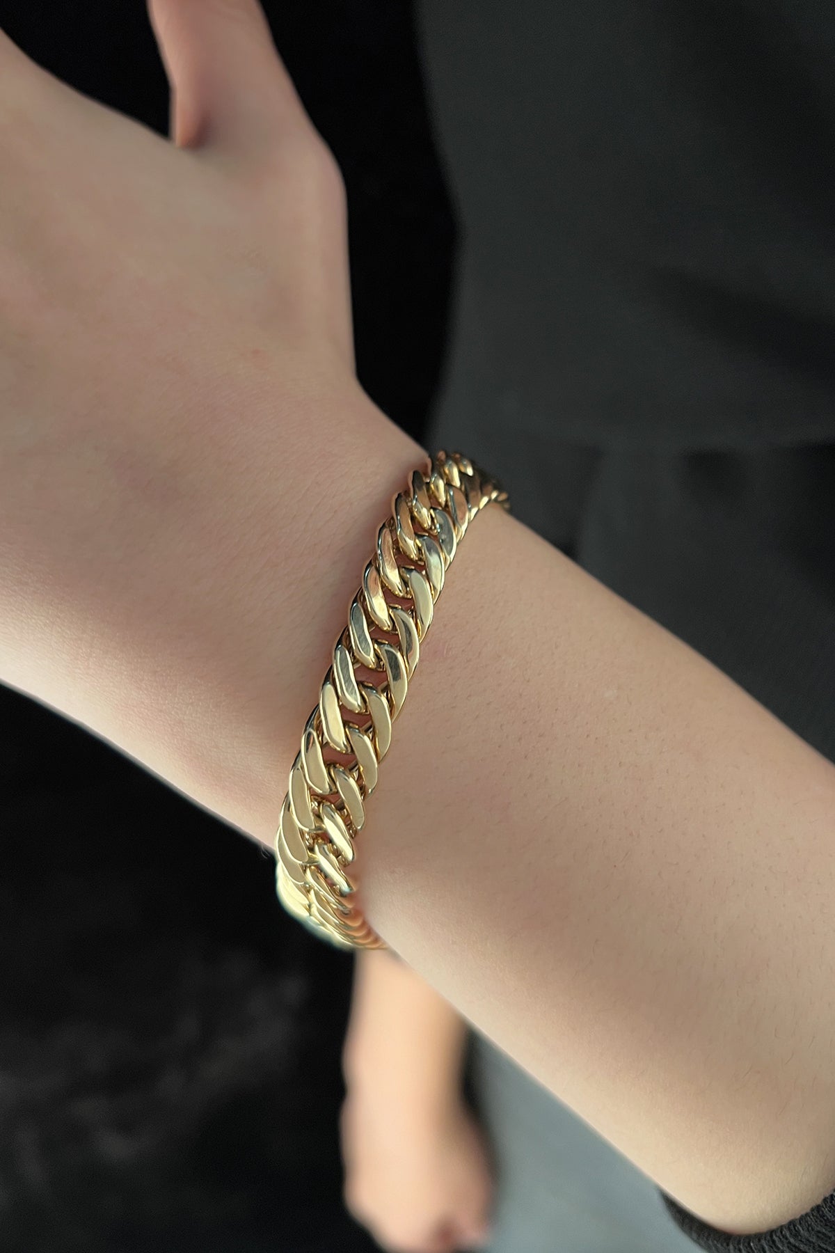 14ct Gold Cuban Link Chain Beacelet