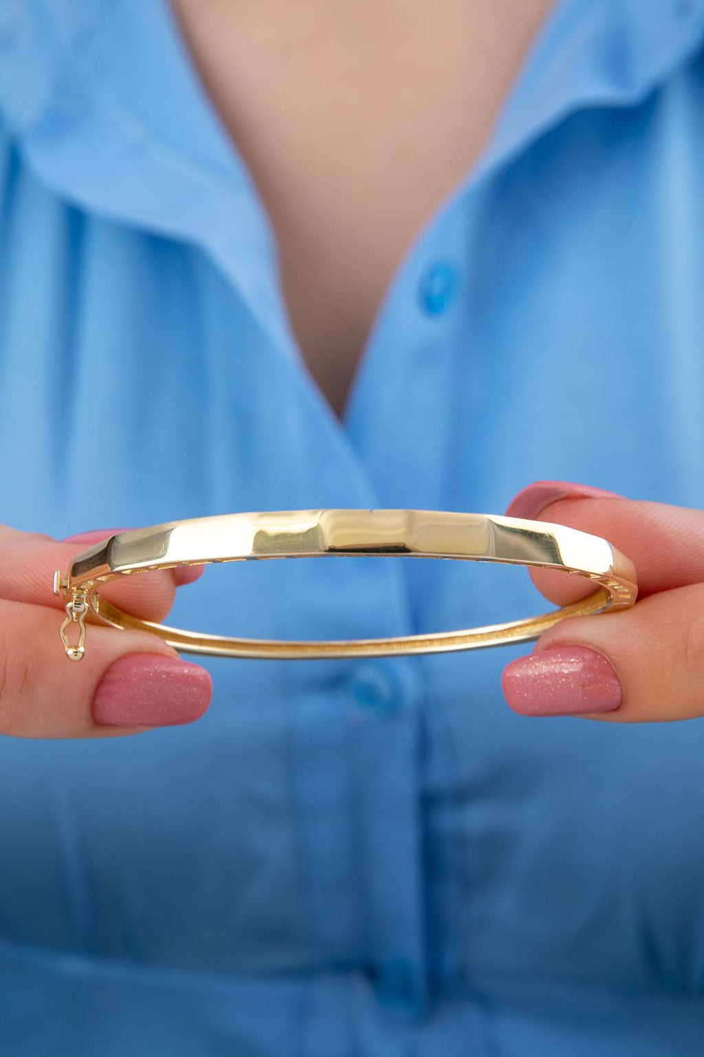 14ct Gold Cube Bangle