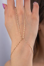 14ct Gold  Cube Hand Chain