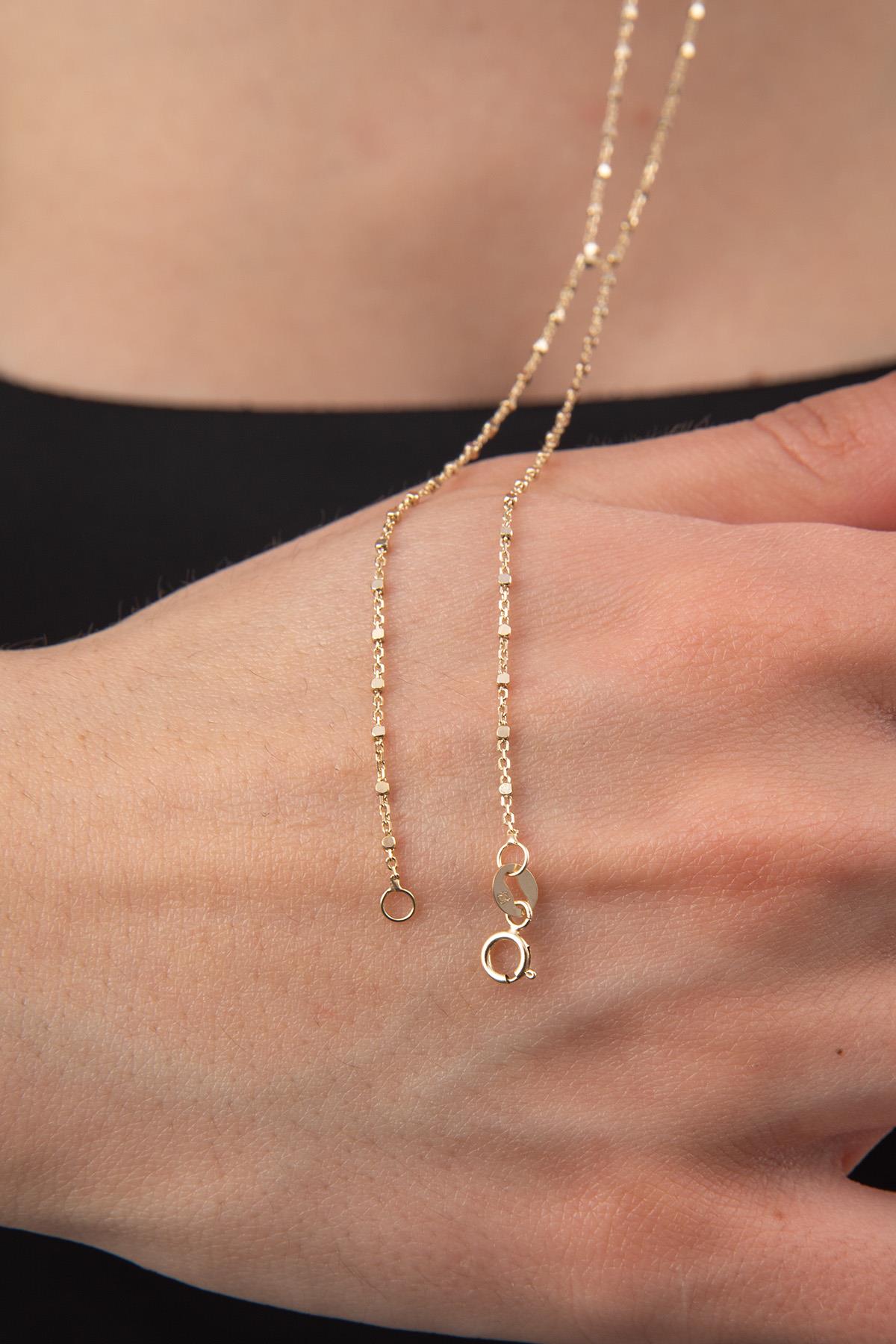 14ct Gold  Cube Hand Chain