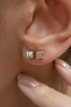 14ct Gold Cube Stud  Earrings