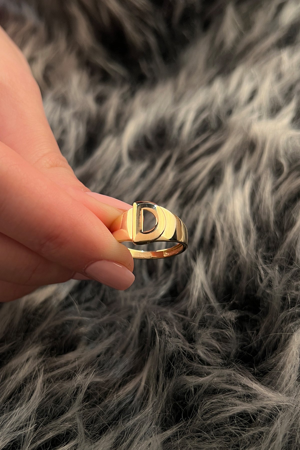 14ct Gold D Initial Ring