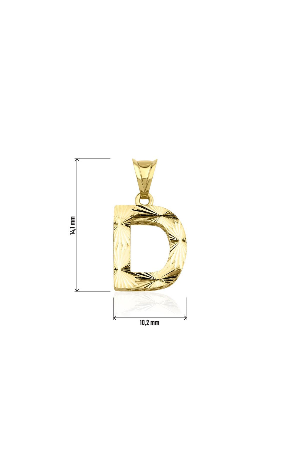14ct Gold D Letter Mini Shine Pendant