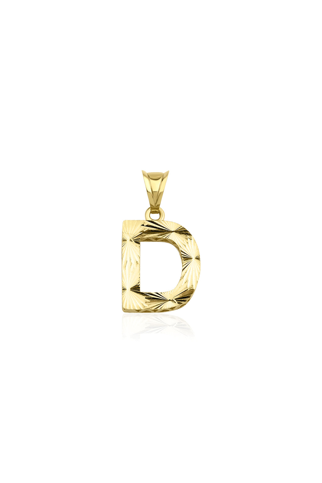 14ct Gold D Letter Mini Shine Pendant