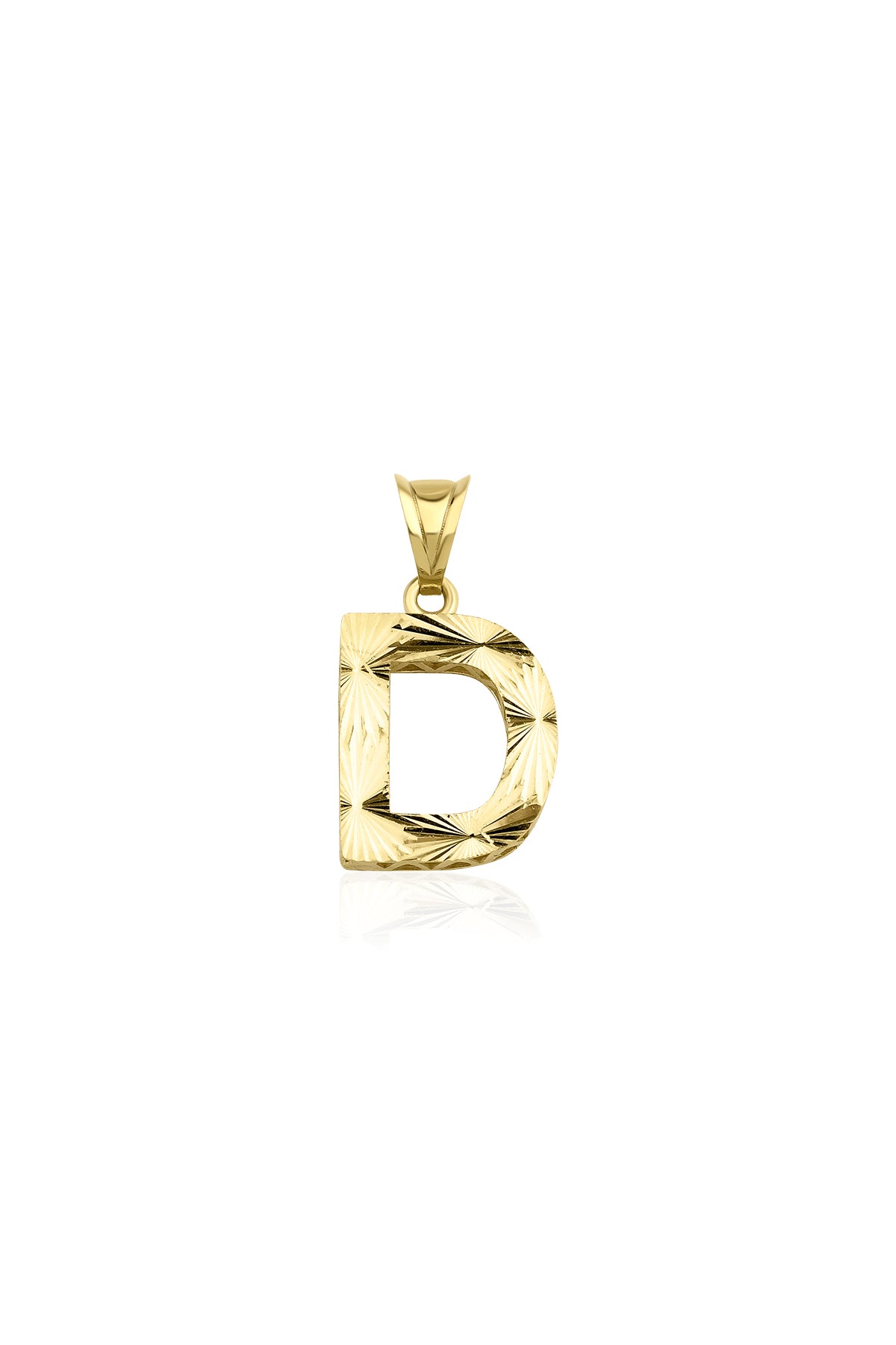 14ct Gold D Letter Mini Shine Pendant