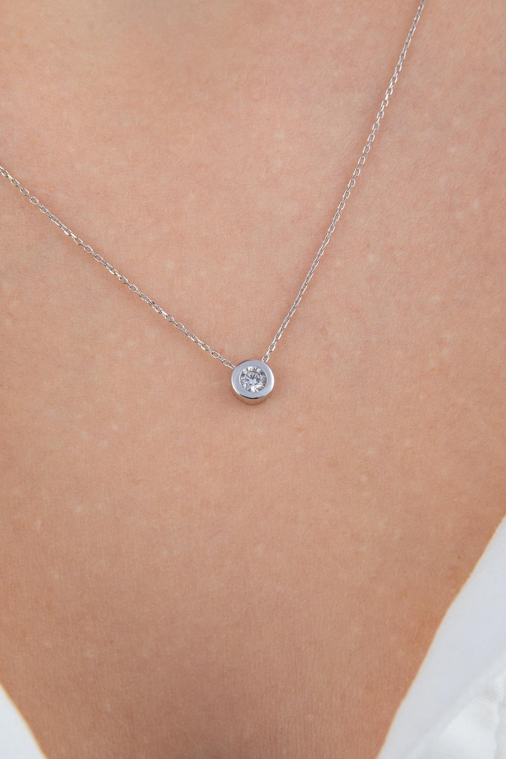 14ct Gold Dainty Stone Necklace