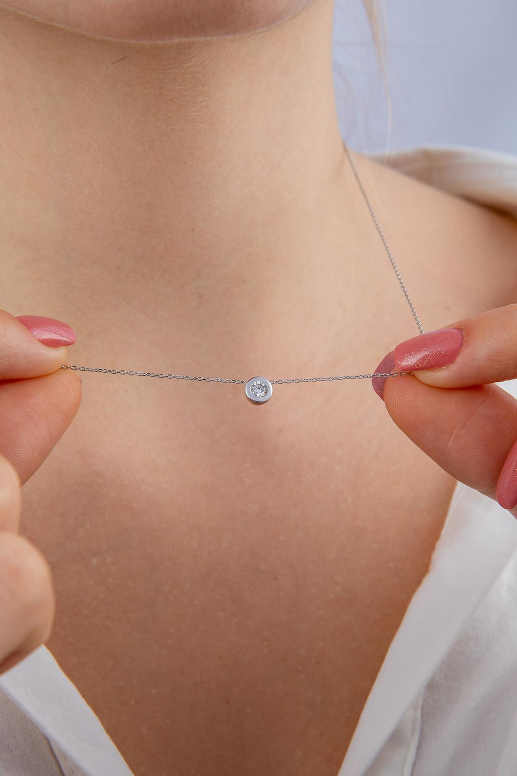 14ct Gold Dainty Stone Necklace