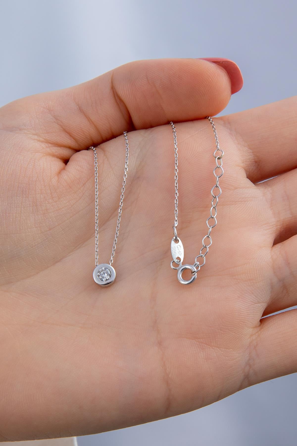 14ct Gold Dainty Stone Necklace