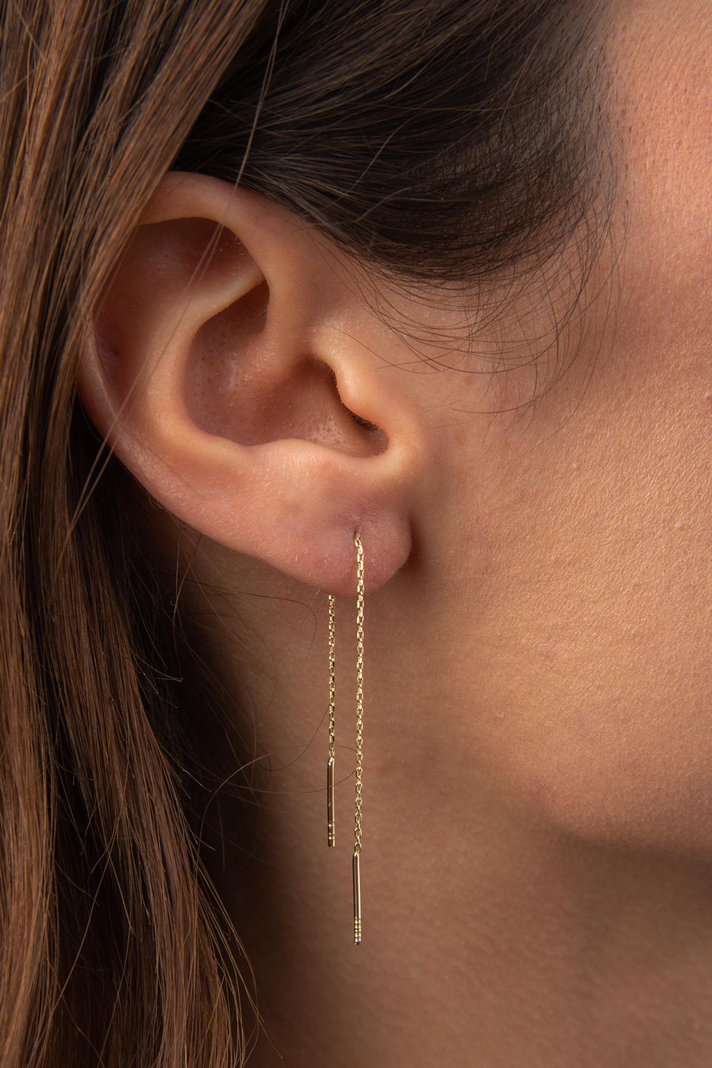 14ct Gold Dangle Chain Earrings